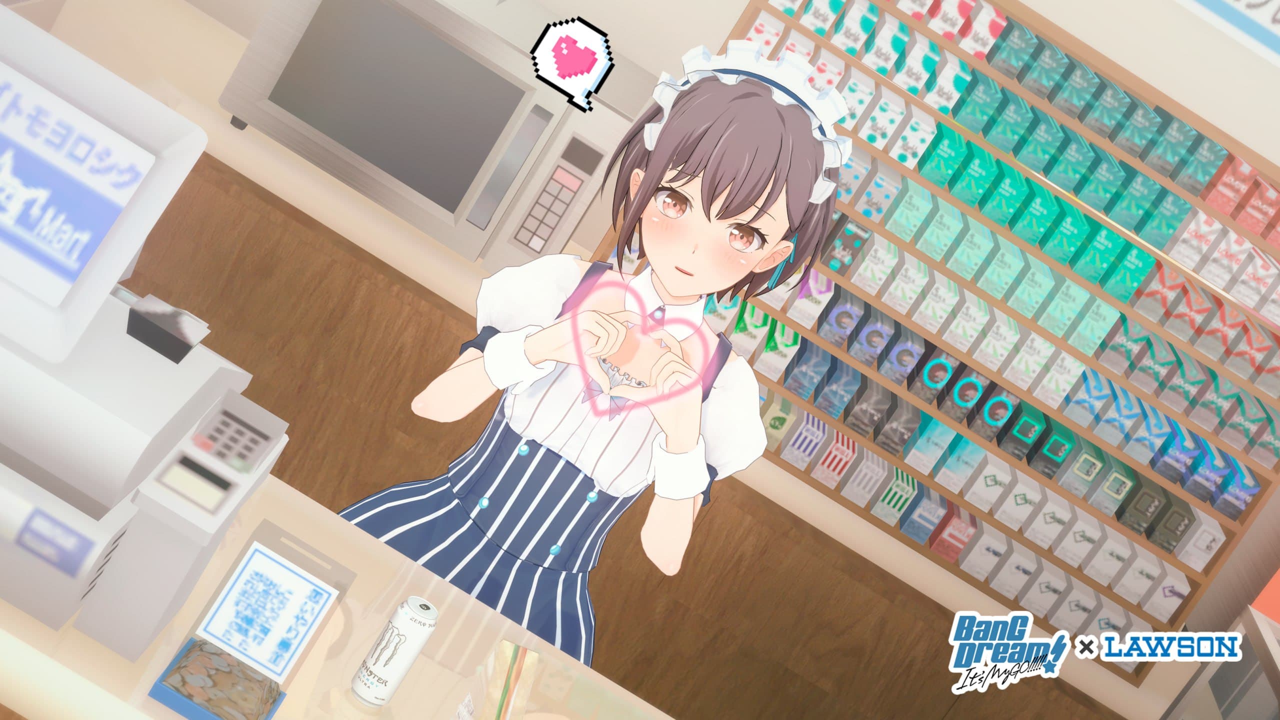 [キャラ&衣装配布] 長崎そよ  罗森联动-女仆装