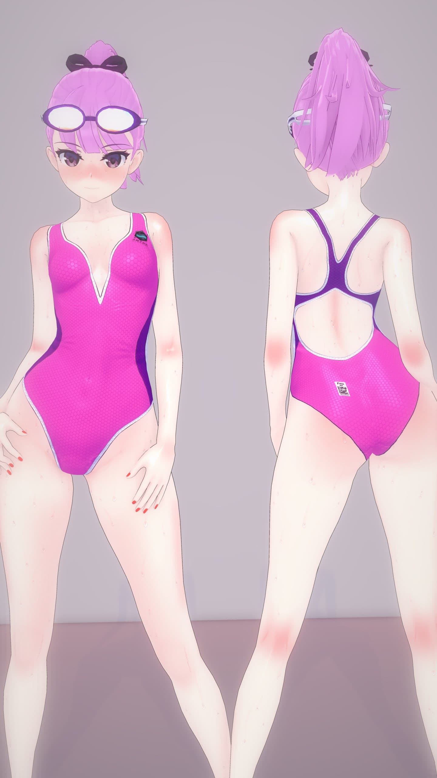 Deep cleavage swimsuit